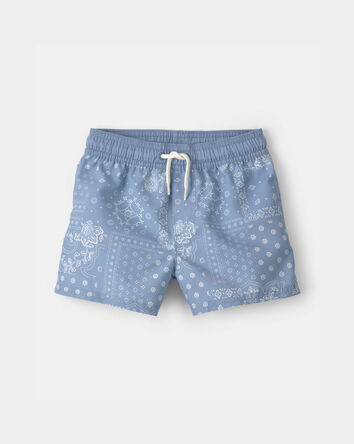 Toddler Boy Bandana Swim Trunks - Blue, 