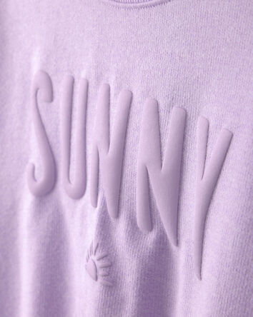Girls 'Sunny' French Terry Top - Purple, 