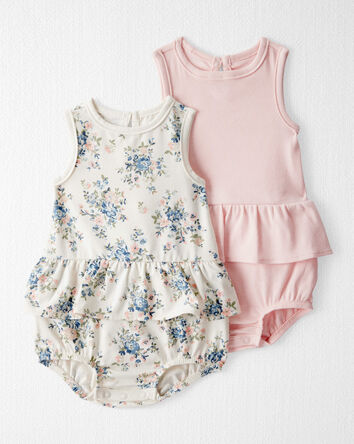 Baby 2-Pack Organic Cotton Bubble Rompers, 