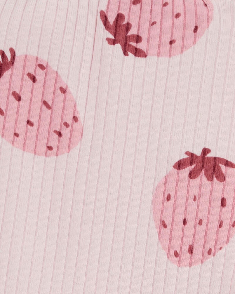 Baby Strawberry Pull-On Ribbed Pants, image 3 of 4 slides