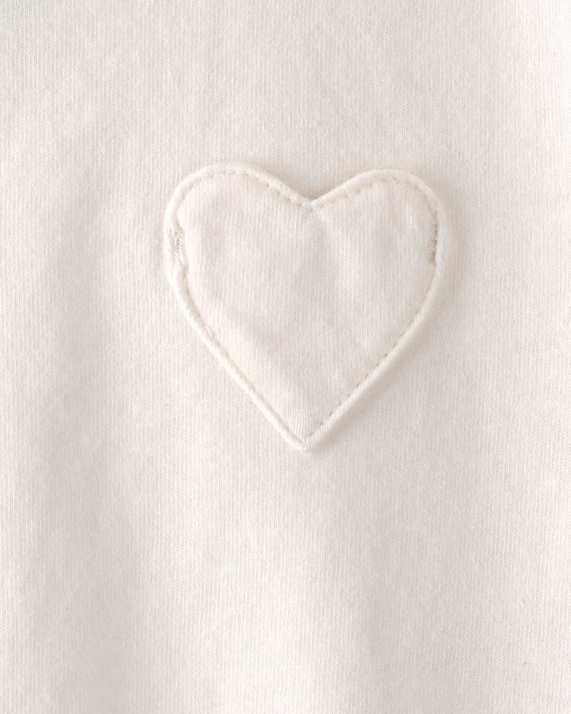 Baby Girl Heart Pocket Top - Ivory, image 2 of 3 slides