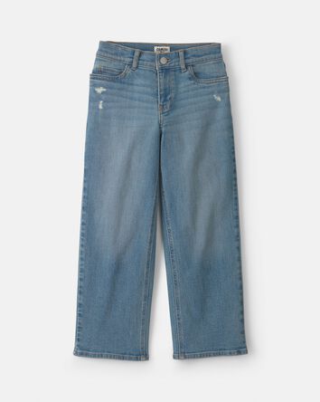 Filles - Jean en denim d&eacute;contract&eacute; - D&eacute;lav&eacute; clair, 