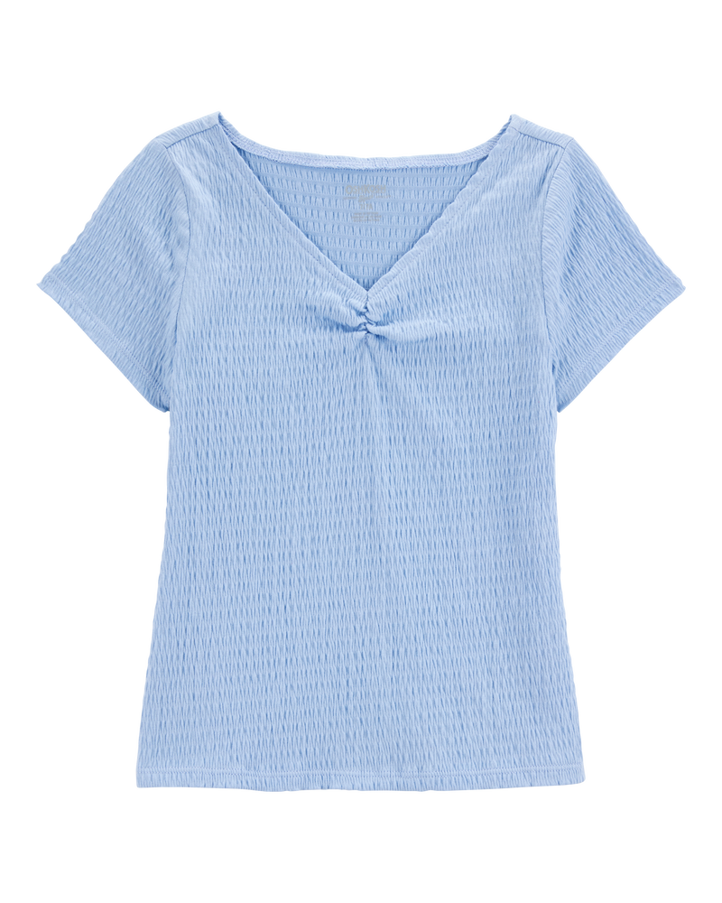 Enfant Haut à manches courtes en tissu froissé - Bleu, image 1 sur 3 diapositives