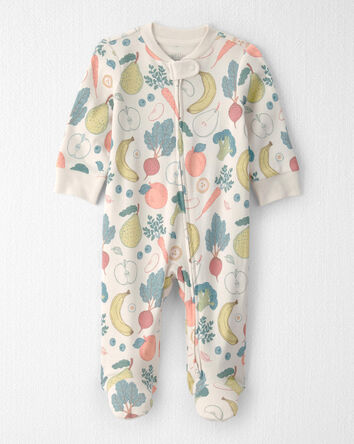 Baby Organic Cotton Sleeper Pyjama in Veggie Fruit Print, 