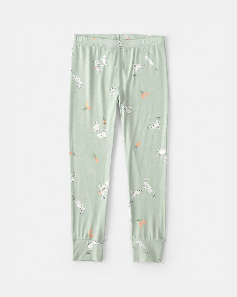 Toddler Bunny PurelySoft 2-Piece Pyjama Set - Green, image 3 of 7 slides