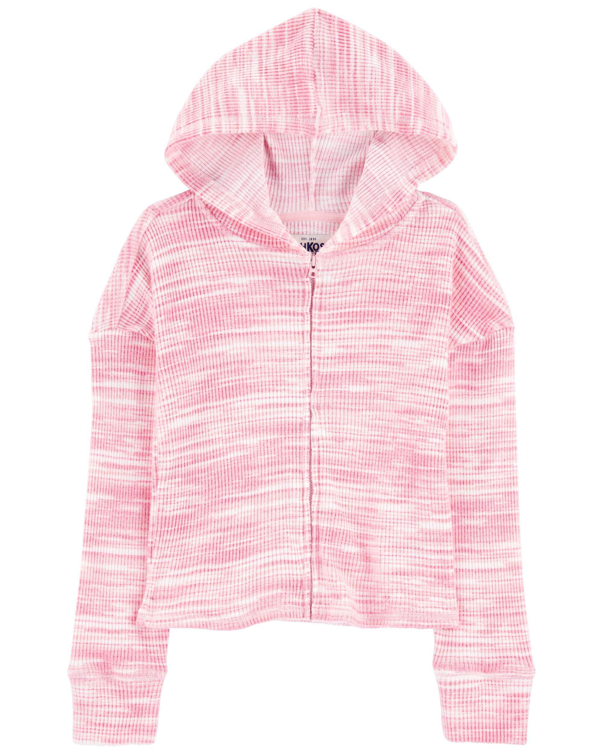 Pink Space Dye Ribbed Zip Jacket Carter s Oshkosh Canada