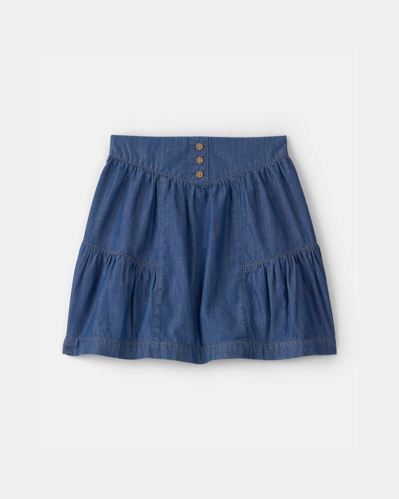 Filles - Jupe en chambray - D&eacute;lav&eacute; fonc&eacute;, image 1 sur 2 diapositives