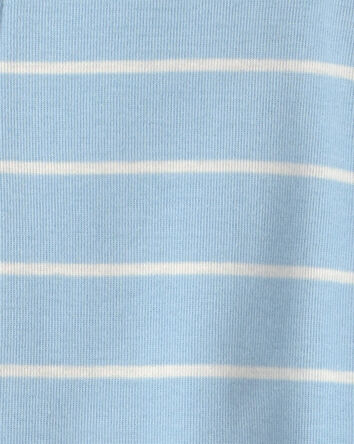 Toddler Boy Alligator Striped 100% Cotton Snug Fit 1-Piece pyjama - Blue, 