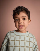 Toddler Otter Sweatshirt&trade; with Pockets in Checkered Print - Light Blue, image 4 of 6 slides