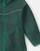 Boys Water-Activated Rain Jacket- Green, image 3 of 4 slides