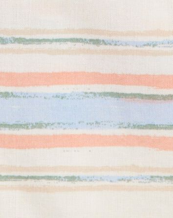 Kid Short-Sleeve Stripe Button-Down Shirt - Cream, 