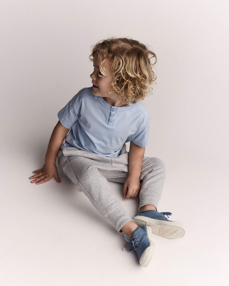 Toddler Boy Henley Tee - Blue, image 3 of 6 slides