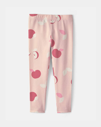 Tout-petit fille - Legging extensible &agrave; motif pomme &ndash; Rose, 