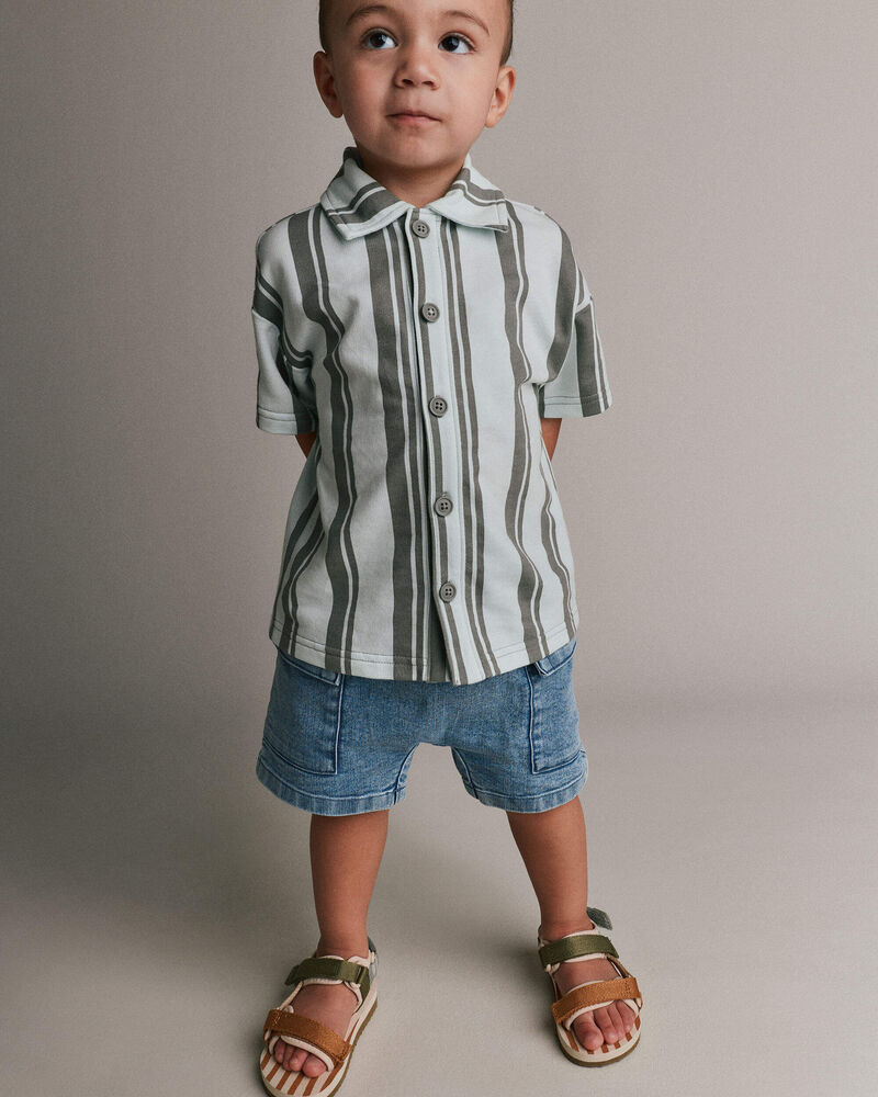 Tout-petit gar&ccedil;on - Short cargo en denim, image 3 sur 7 diapositives