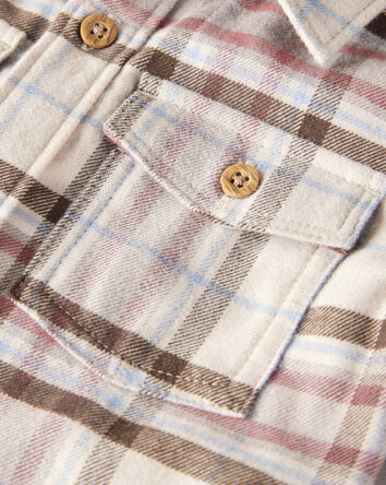 Garçons - Flanelle en coton biologique à boutons devant, 