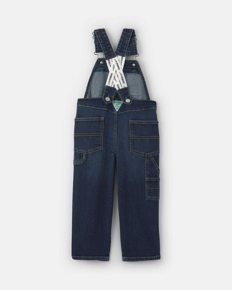 Tout-petit - Salopette en denim avec &eacute;lastiques sur les courroies - D&eacute;lav&eacute; fonc&eacute;, image 2 sur 3 diapositives