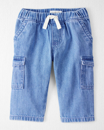 Baby Organic Cotton Chambray Cargo Pants, 