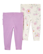 Baby 2-Pack Floral Pull-On Pants, image 2 of 5 slides