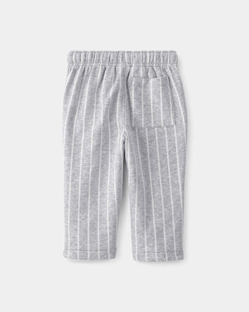 B&eacute;b&eacute; - Pantalons en jersey fran&ccedil;ais ray&eacute;s - Gris/Blanc, 