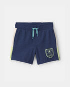 Tout-petit gar&ccedil;on - Short en jersey bouclette, soccer et dinosaure - Bleu marine, image 1 sur 4 diapositives