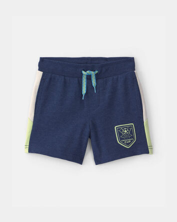 Tout-petit gar&ccedil;on - Short en jersey bouclette, soccer et dinosaure - Bleu marine, 