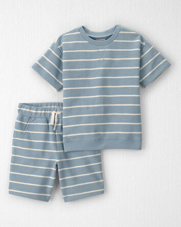 Jeune - Ensemble 2 pi&egrave;ces en coton biologique &agrave; rayures, 
