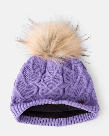 Tout-petit fille - Tuque torsadée à pompon et cœur KOMBI pour enfants, 