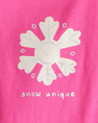 Baby Girl Snowflake Long-Sleeve Graphic Bodysuit - Pink, image 2 of 3 slides