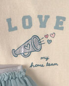 Baby Girl 2-Piece 'Love My Home Team' Long-Sleeve Bodysuit & Tulle Pant Set - Blue, image 3 of 5 slides