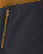 Boys Quilted Mid Weight Jacket-  Brown, image 3 of 4 slides