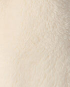 Baby Bear Teddy Fleece Long-Sleeve Jumpsuit - Cream, image 4 of 5 slides