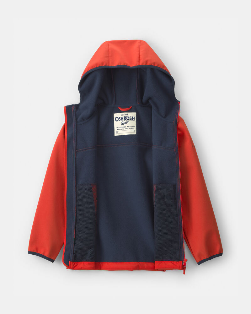 Boys Water-Activated Rain Jacket- Orange /Red, image 2 of 4 slides
