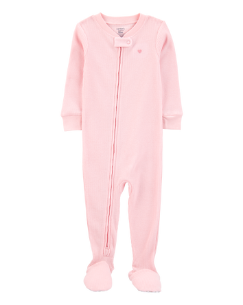 Toddler 1-Piece Heart Thermal Footie Pyjamas, 