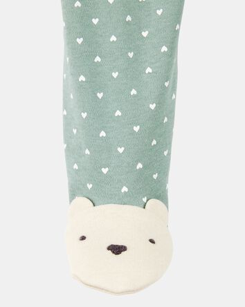 Baby Girl Polka Dot 2-Way Zip Cotton Sleeper pyjamas, 