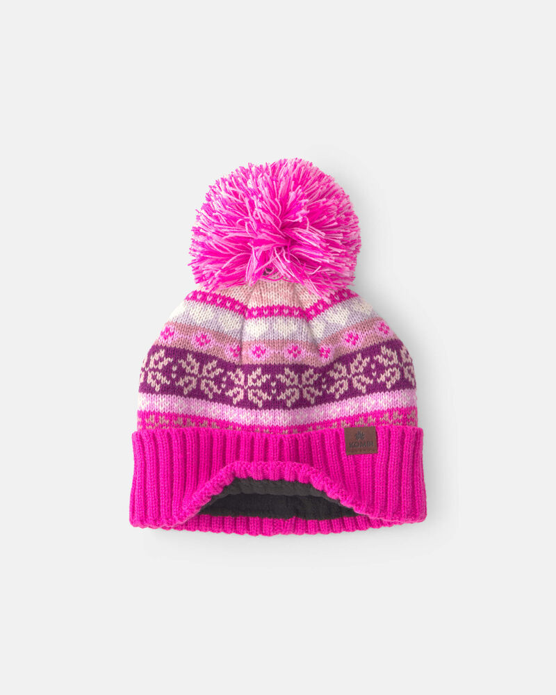 Tout-petit fille - Tuque givre d&rsquo;hiver Kombi - Rose, image 2 sur 3 diapositives