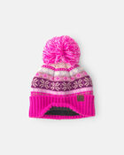 Tout-petit fille - Tuque givre d&rsquo;hiver Kombi - Rose, image 2 sur 3 diapositives