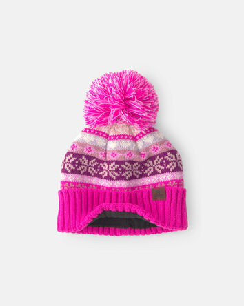 Tout-petit fille - Tuque givre d&rsquo;hiver Kombi - Rose, 