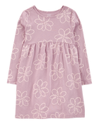 Kid Floral Long-Sleeve Jersey Dress, image 1 of 4 slides