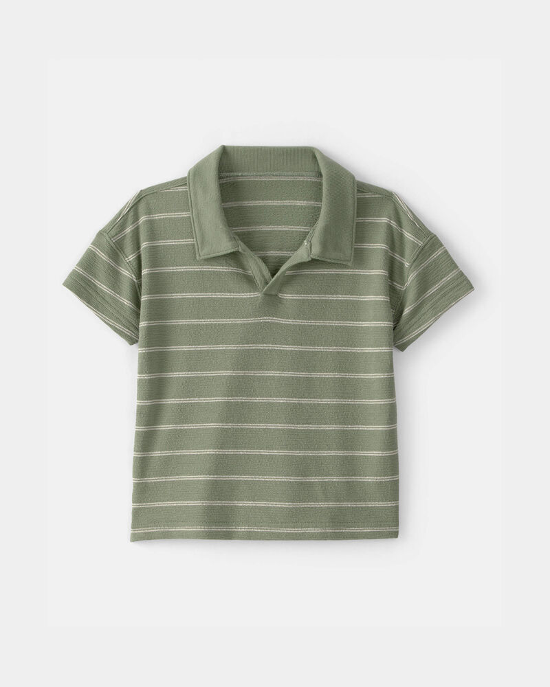 Tout-petit gar&ccedil;on - Polo &agrave; rayures - Vert olive, image 1 sur 2 diapositives