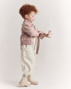 Toddler Girl Star & Moon Pocket Cardigan - Light Pink, image 3 of 7 slides