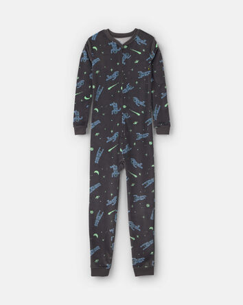 Boys Star Space Dreamplush Snug Fit 1-Piece Pyjama - Black, 