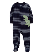 Toddler 1-Piece Dinosaur Fleece Footie Pyjamas, image 1 of 4 slides
