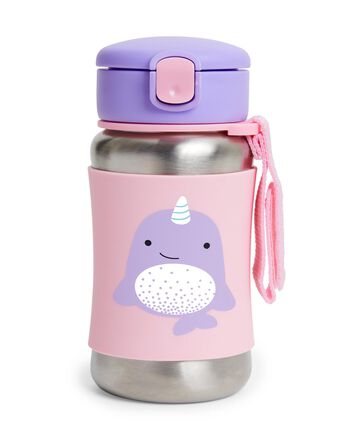 Zoo Stainless Steel Little Kid Straw Bottle, 