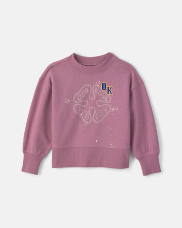 Toute-petite fille - Chandail en jersey bouclette &agrave; logo OshKosh - Mauve, 