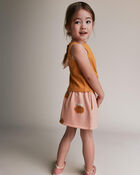 Toddler Girl Pull-On Skirt with Pockets in Bee Print - Light Pink, image 4 of 6 slides