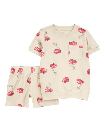 Toddler 2-Piece Fire Truck Outfit Set, 