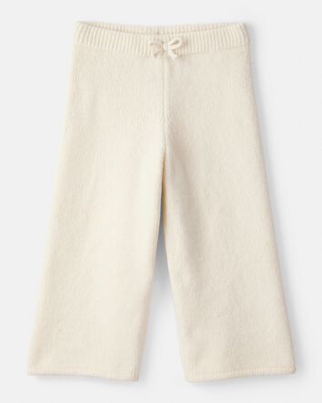 Toddler Girl Wide-Leg  Sweater Knit Pants - Ivory, 