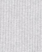 Kid Solid Ribbed Cotton Blend 2-Piece Pyjamas - Grey, image 2 of 3 slides