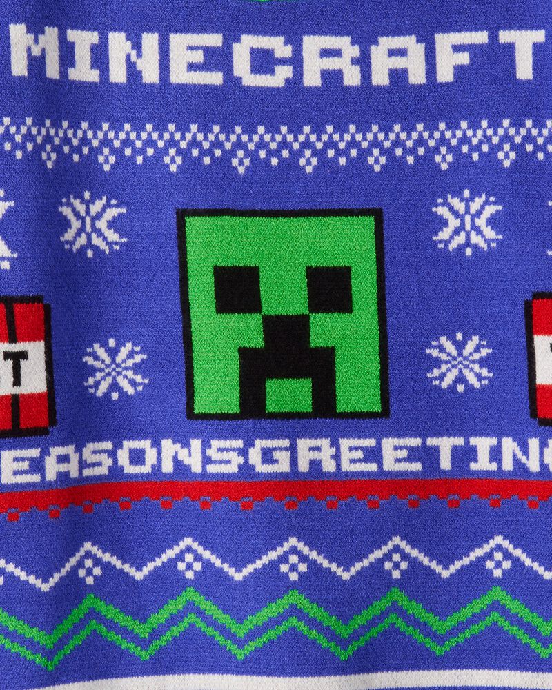Boys Minecraft&reg; Long-Sleeve Sweater - Blue/Green, image 2 of 2 slides