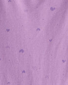 Girls Heart Print Long-Sleeve Peplum Top - Purple, image 2 of 3 slides